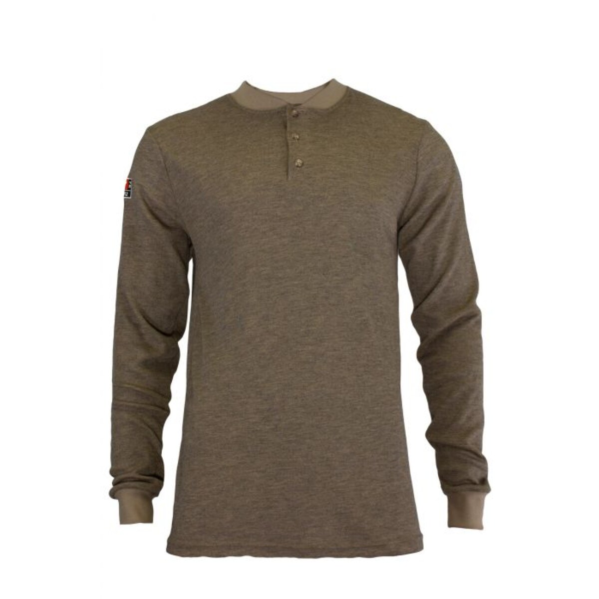 TECGEN Select FR Long Sleeve Henley in Tan